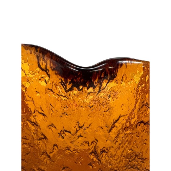 Murero Vintage MCM Art Glass Amber Freeform Dish Bowl - Picture 8 of 12